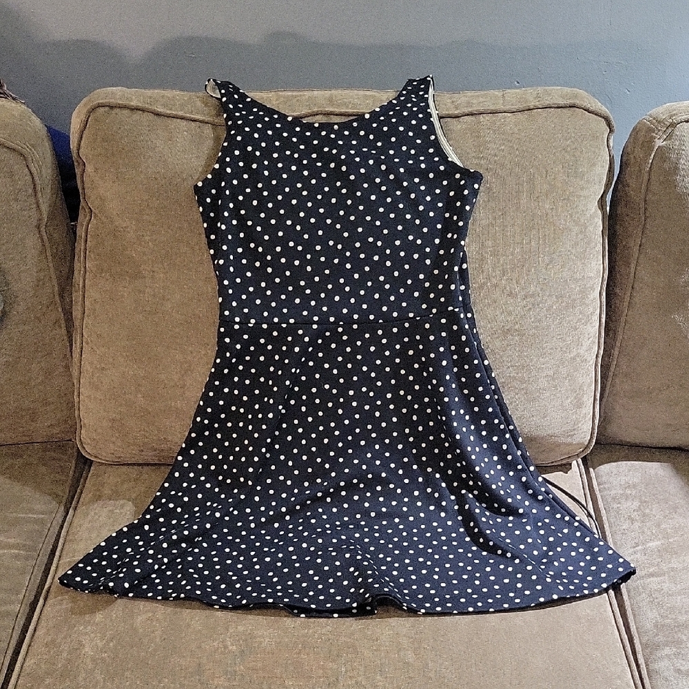 H&M Blue and White Scoop Neck Sundress